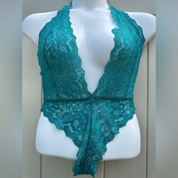 NIP Seven til midnight emerald green lace kiss of envy lace teddy Sz OS - Picture 2 of 10